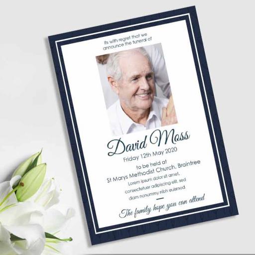 A6 Funeral Announcement Cards