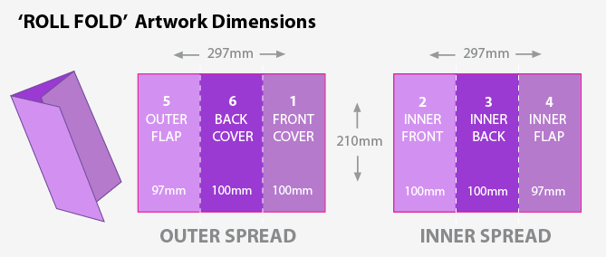 roll fold leaflet dimensions