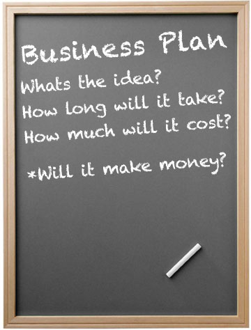 business plan chalkboard