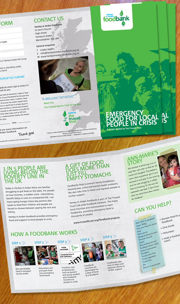 henley food bank tri-fold leaflet