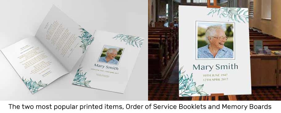 Most-popular-funeral-printing-items